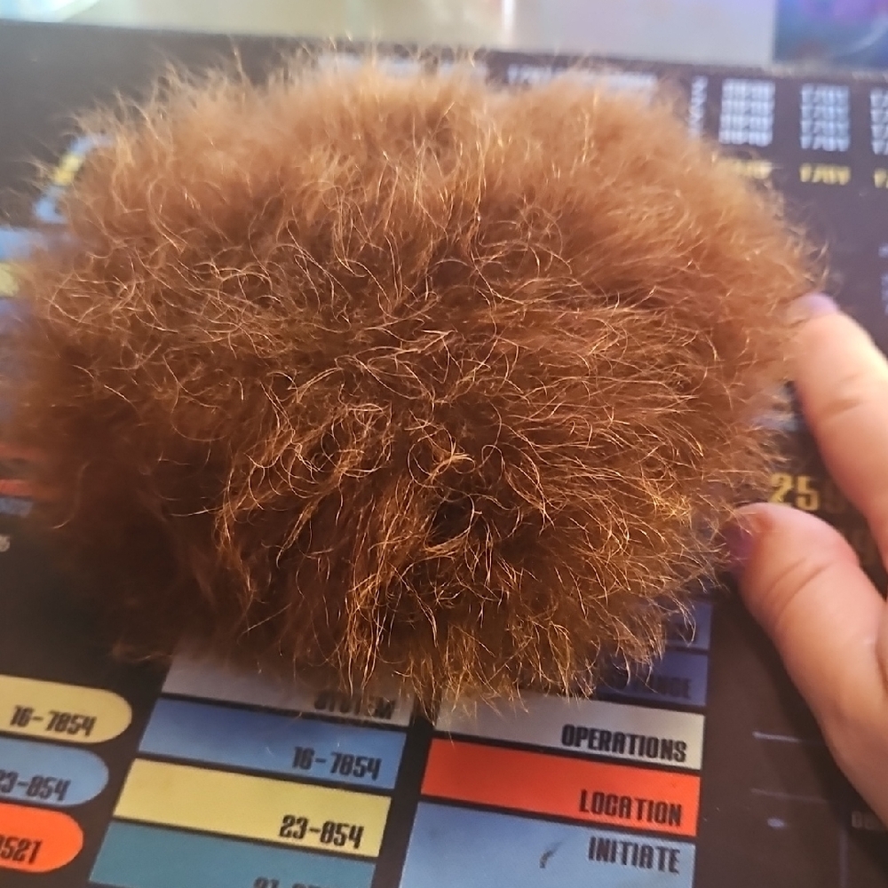 Fuzzy TRIBBLE Pom Pom - Brown Faux Fur